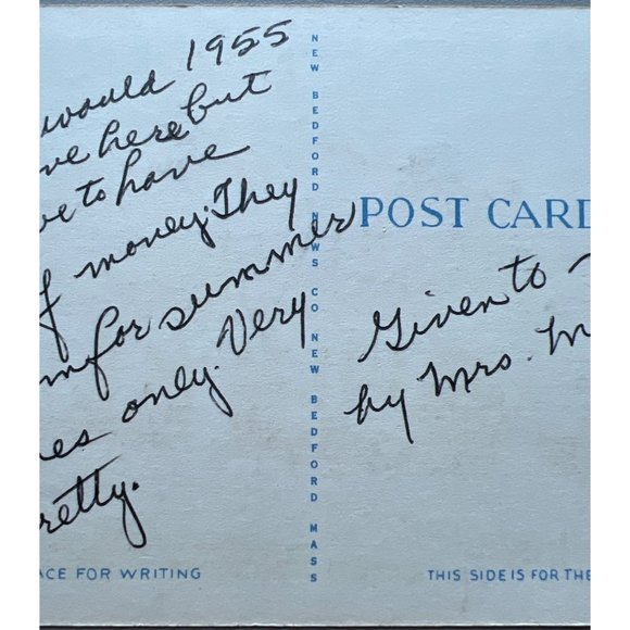 Cape Cod Cottage Side Of The Road Postcard 1955 Souvenir House Postmarked Vintag - Picture 4 of 5